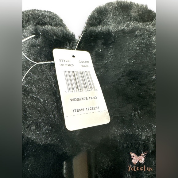 NWT 32 Degree Heat plush cushion slides. Men’s black size XL 11-12 - Picture 3 of 4